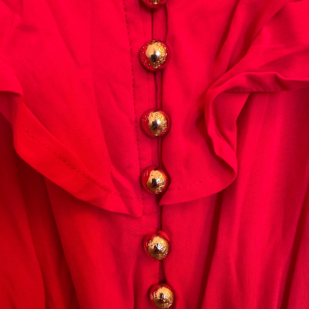 Melissa Odabash Red Ruffled Midi Sundress - Picture 5 of 8